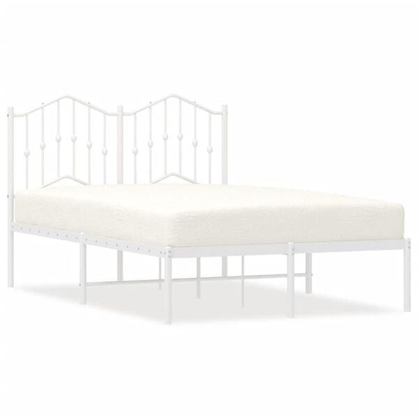 vidaXL R&uacute;mgrind &uacute;r M&aacute;lmi me&eth; H&ouml;fu&eth;gafli Hv&iacute;tur 120x190 cm