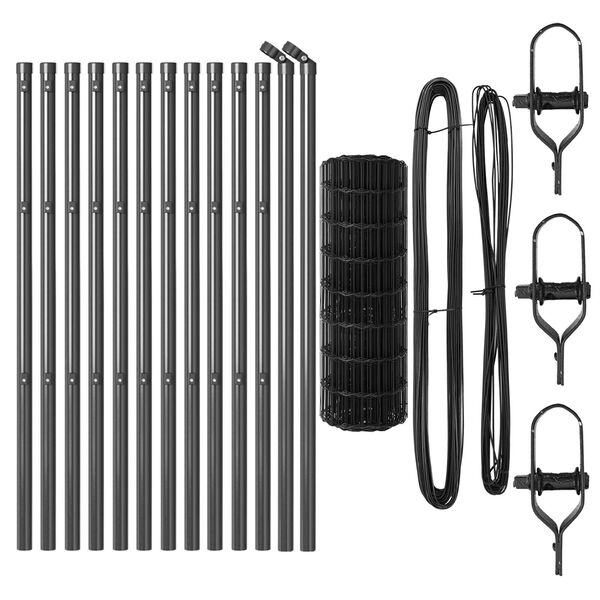 vidaXL Gir&eth;ing me&eth; p&oacute;st Gr&aacute;r 0,6 x 25 m St&aacute;l og PVC