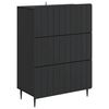 vidaXL Sk&uacute;ffusk&aacute;pur Svartur 66 x 34,5 x 92 cm Samsettur vi&eth;ur