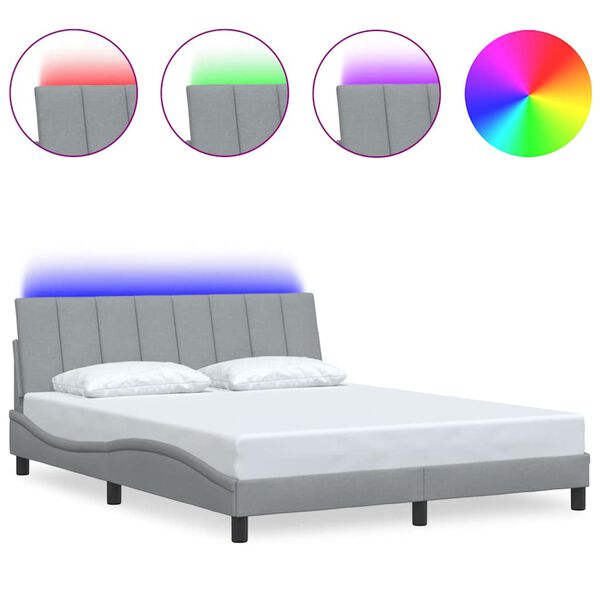 vidaXL R&uacute;mgrind &aacute;n D&yacute;nu Hanko Lj&oacute;sgr&aacute; 160x200 cm Efni