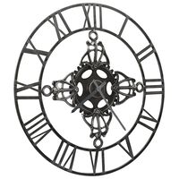 321457 vidaXL Wall Clock Silver 78 cm Metal