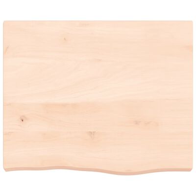 vidaXL Borðplata 60x50x(2-6) cm Ómeðhöndluð Gegnheil Eik