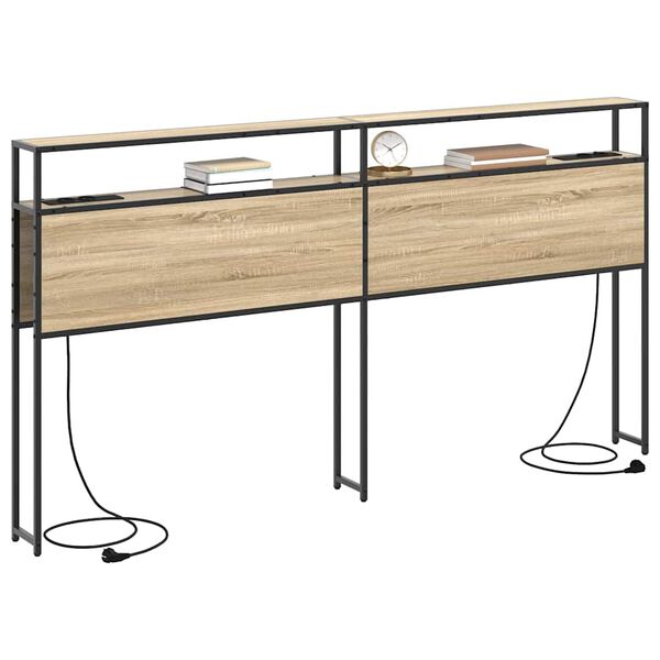 vidaXL Geymslu h&ouml;f&eth;ah&ouml;gg Sonoma eikarlitur 200 cm Samsettur vi&eth;ur