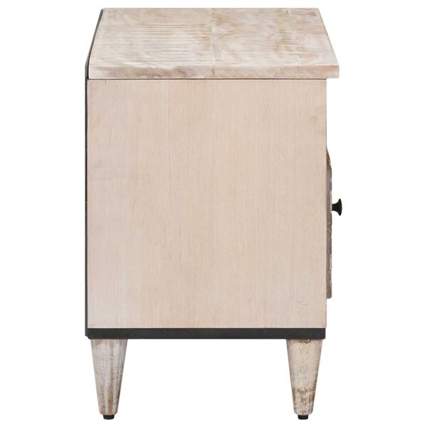 vidaXL Sj&oacute;nvarpssk&aacute;pur me&eth; hillu Hv&iacute;tt 80 x 33,5 x 46 cm Hart mang&oacute;tr&eacute;