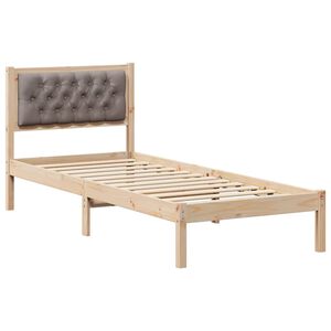 vidaXL Ramsv&iacute;k me&eth; h&ouml;fu&eth;gafl M&oacute;gr&aacute;r 90 x 200 cm Solid furuhikk