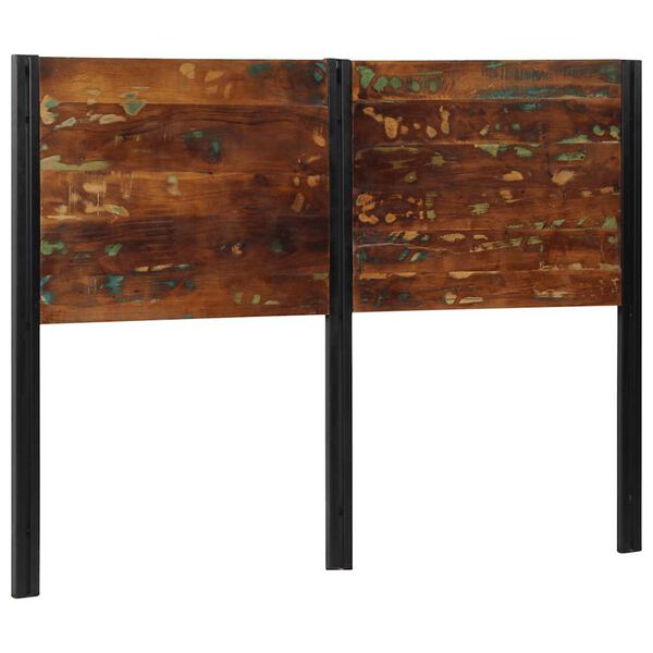 vidaXL h&ouml;fu&eth;gafl 140 cm Gegnheill Endurunninn Vi&eth;ur og J&aacute;rn