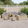vidaXL Gar&eth;s&oacute;fa sett me&eth; p&uacute;&eth;i 13 pcs Beige og lj&oacute;sgr&aacute;r p&oacute;l&yacute;rattan