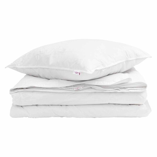 vidaXL 2-in-1 Duvet me&eth; kodda 2 pcs Hv&iacute;tt D&uacute;nfja&eth;rir