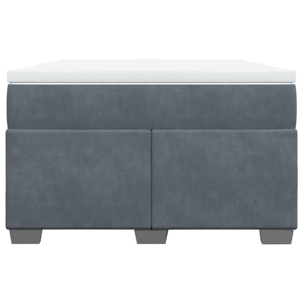 vidaXL H&oacute;lfa&eth; Springr&uacute;m me&eth; D&yacute;nu D&ouml;kkgr&aacute;tt 120x190 cm Flauel