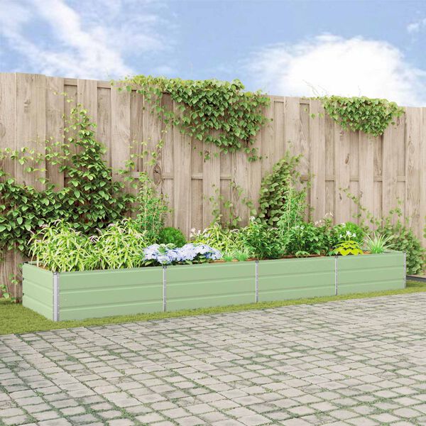 vidaXL Pl&ouml;ntuker Pastel gr&aelig;nn 195 x 100 x 45 cm Galvaniserad st&aacute;l