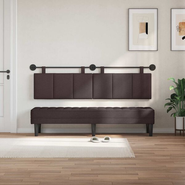 vidaXL Hengisk&aacute;li Vegghengt Randir D&ouml;kk br&uacute;nt 190 x 55 x 5 cm d&uacute;kur