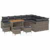vidaXL Gar&eth;s&oacute;fa sett me&eth; p&uacute;&eth;i 13 pcs Gr&aacute;r p&oacute;l&yacute;rattan