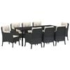 vidaXL Gar&eth;ur bor&eth;sett me&eth; p&uacute;&eth;i 9 pcs Svartur p&oacute;l&yacute;rattan