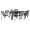 vidaXL Gar&eth;ur bor&eth;sett 9 pcs Antras&iacute;t Duftlita&eth;ur st&aacute;l