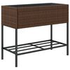 vidaXL Gr&oacute;&eth;urker me&eth; Hillu 2 stk 90x40x75 cm Br&uacute;nt P&oacute;l&yacute;rattan