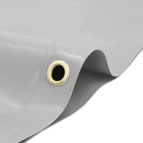 vidaXL Segldúkur Grár Ø 2,6 m 650 g/m²