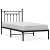vidaXL R&uacute;mgrind &uacute;r M&aacute;lmi &aacute;n D&yacute;nu me&eth; H&ouml;f&eth;agafli Sv&ouml;rt 90x190 cm