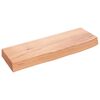 vidaXL Vegghilla Lj&oacute;sbr&uacute;n 60x20x6 cm Me&eth;h&ouml;ndlu&eth; Gegnheil Eik