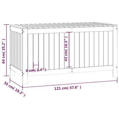 vidaXL Garðbekkur Hvítur 121x55x64 cm Gegnheil Fura