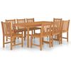 vidaXL 9 hluta Gar&eth;bor&eth;stofusett 180x90 cm &uacute;r gegnheilu teakvi&eth;i