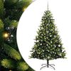 vidaXL Listilega Samanbrj&oacute;ta J&oacute;latr&eacute; 150 LED lj&oacute;s Gr&aelig;nn 150 cm