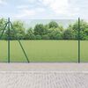 vidaXL Gir&eth;ingarp&oacute;stur Gr&aelig;nn 25 x 1,4 m (12 x 12 mm net) St&aacute;l og PVC
