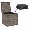 vidaXL Koddabox með geymslu Grár 50 x 50 x 50 cm pólýrattan