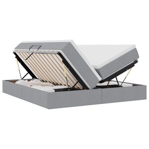 vidaXL R&uacute;m me&eth; geymslur&yacute;mi og d&yacute;nu Lj&oacute;sgr&aacute;r 180 x 200 cm P&oacute;l&yacute;ester