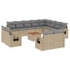 vidaXL 13 Hluta Gar&eth;s&oacute;fasett me&eth; Sessum Drapplitu&eth; Blanda P&oacute;l&yacute;rattan