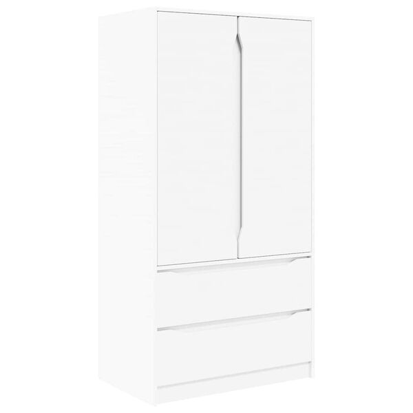 vidaXL Cabinet me&eth; sk&uacute;ffu Hv&iacute;t 79,5 x 49 x 156 cm Verkefnavi&eth;ur