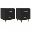 vidaXL Noat&ouml;flu sk&aacute;pur me&eth; sk&uacute;ffu 2 pcs Svartur Eik 40 x 35 x 47,5 cm