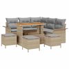 vidaXL Gar&eth;s&oacute;fa sett me&eth; p&uacute;&eth;i 9 pcs Drapplita&eth;ur p&oacute;l&yacute;rattan