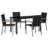vidaXL Gar&eth;ur bor&eth;sett 5 pcs Svartur Duftlita&eth;ur st&aacute;l