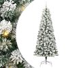 vidaXL Gervi hengdu j&oacute;latr&eacute; me&eth; 300 LED Gr&aelig;nn og hv&iacute;tur 240 cm