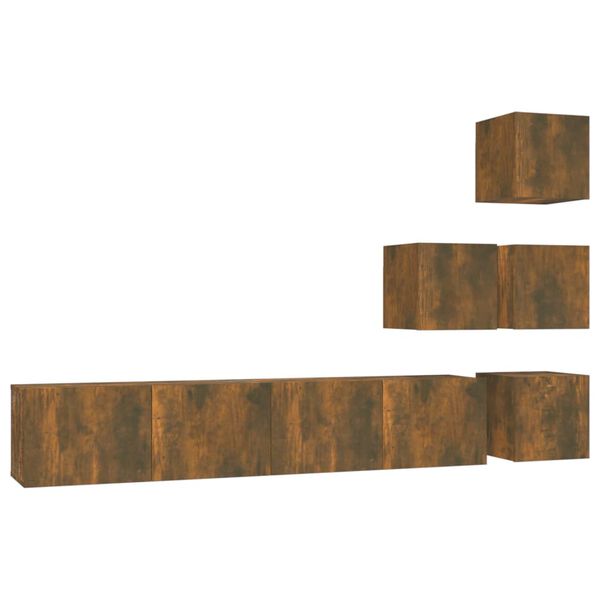 vidaXL Vegghengdur Sj&oacute;nvarpssk&aacute;pur Reyktur Eikarlitur Samsettur Vi&eth;ur