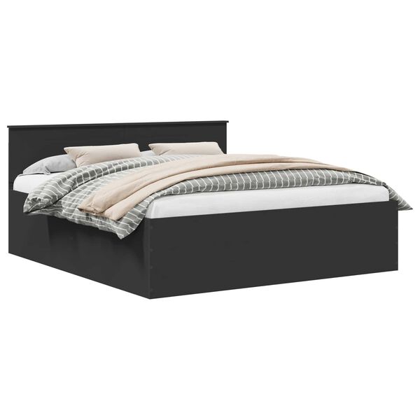 vidaXL Ramsv&iacute;k me&eth; h&ouml;fu&eth;gafl Svartur 200 x 200 cm Samsettur vi&eth;ur