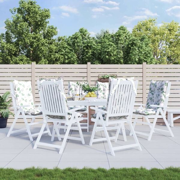 vidaXL Sessur fyrir St&oacute;la me&eth; H&aacute;u Baki 6 stk. Laufamynstur Oxfordefni