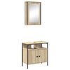 vidaXL Ba&eth;herbergismublasett me&eth; hillu 2 pcs Br&uacute;nn Samsettur vi&eth;ur