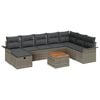 vidaXL Gar&eth;s&oacute;fa sett me&eth; p&uacute;&eth;i me&eth; geymslu 9 pcs Gr&aacute;r p&oacute;l&yacute;rattan