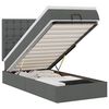 vidaXL Ottoman r&uacute;m me&eth; d&yacute;nu & LED d&ouml;kkgr&aacute;um 90x200 cm Efni