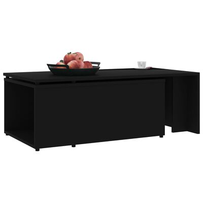 801338 vidaXL Coffee Table Black 150x50x35 cm Chipboard