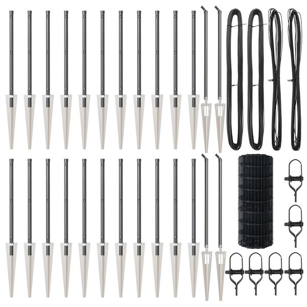 vidaXL Gir&eth;ing me&eth; p&oacute;st Gr&aacute;r 0,4 x 50 m St&aacute;l og PVC