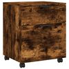 vidaXL Skjalask&aacute;pur &aacute; Hj&oacute;lum Reyklitu&eth; Eik 45x38x54 cm Samsettur Vi&eth;ur