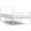 vidaXL R&uacute;mgrind &uacute;r M&aacute;lmi me&eth; H&ouml;fu&eth;gafli & F&oacute;tagafli Hv&iacute;t 90x200 cm