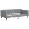 vidaXL Svefns&oacute;fi Lj&oacute;sgr&aacute;r 90x190 cm Efnis&aacute;kl&aelig;&eth;i