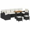 vidaXL Gar&eth;s&oacute;fa sett me&eth; p&uacute;&eth;i 10 pcs Svartur p&oacute;l&yacute;rattan