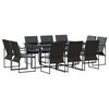 vidaXL Gar&eth;ur bor&eth;sett 11 pcs Svartur St&aacute;l