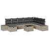 vidaXL Gar&eth;s&oacute;fa sett me&eth; kodda 9 pcs Lj&oacute;sgr&aacute;tt Poly rattan