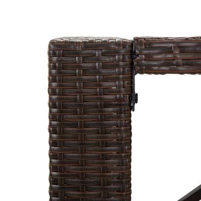 vidaXL Barborð með glerplötu Brúnt 105x80x110 cm Pólýrattan