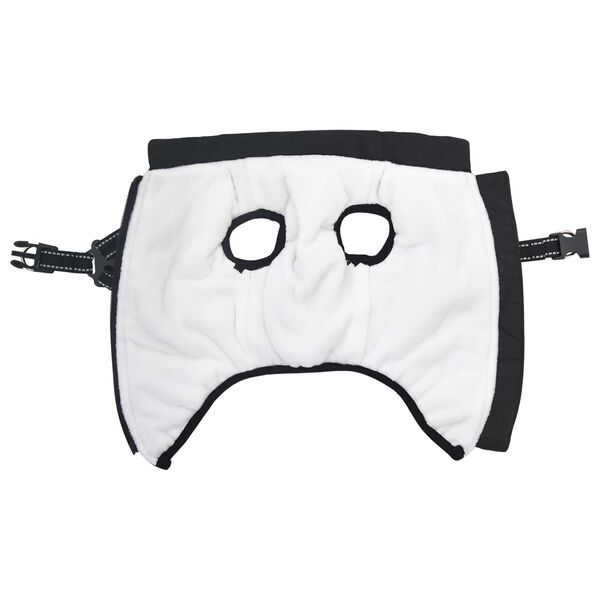 vidaXL Hundak&aacute;pa Svartur L32 Fl&iacute;s og p&oacute;l&yacute;ester